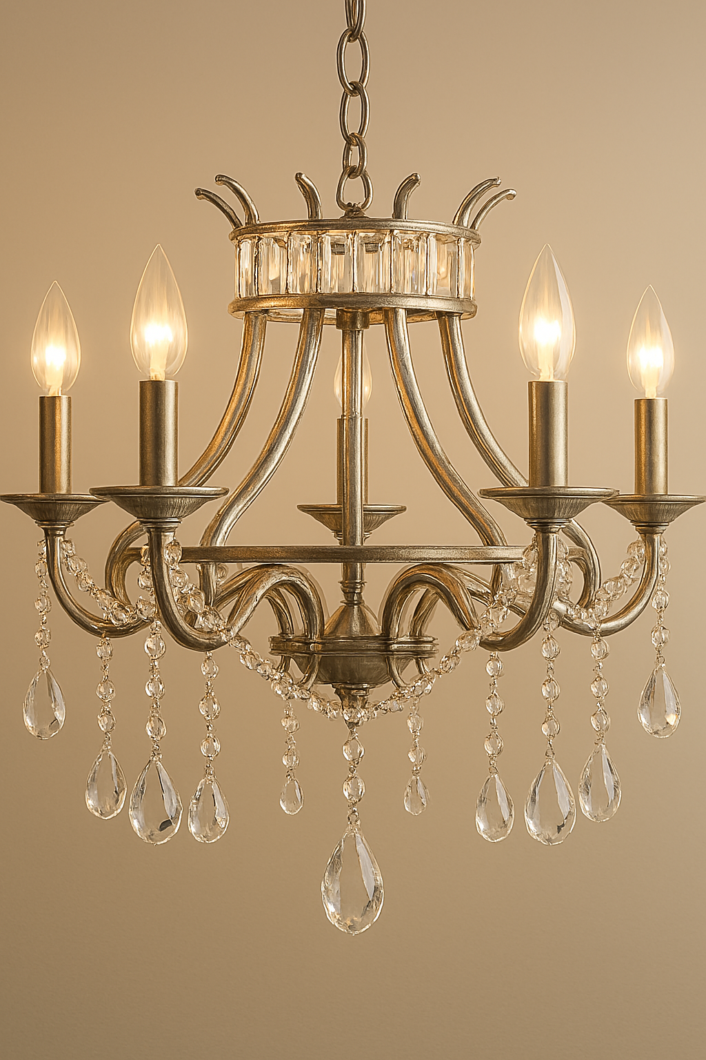 لوستر کریستالی 8 شعله مدل Crystal Crown